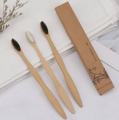 Bamboo Toothbrush with Charcoal Bristles (10 pack)